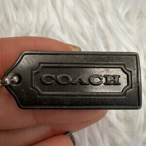 1.5" COACH Black Metal y2k Fob Bag Charm Hang tag Hangtag